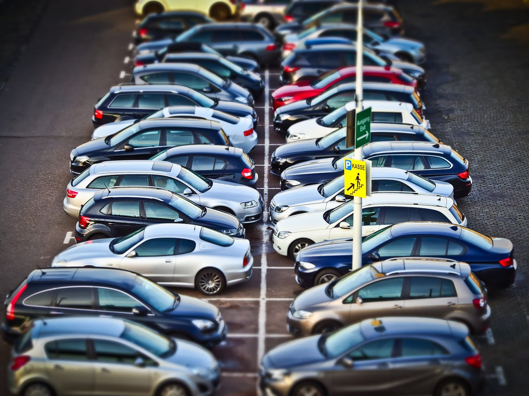 Fleet of cars in a parking lot